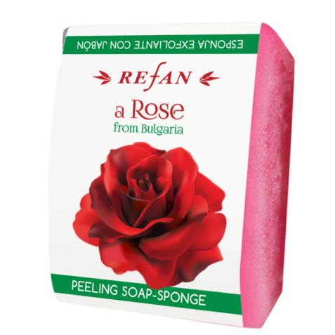 Burete exfoliant cu sapun Refan A Rose of Bulgaria